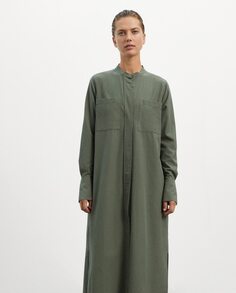 Платье миди с круглым вырезом и передними карманами Ecoalf, зеленый