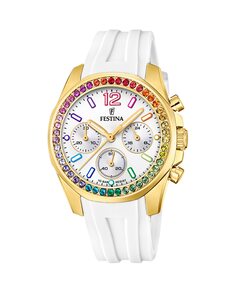 F20650/2 Boyfriend белые резиновые женские часы Festina, белый