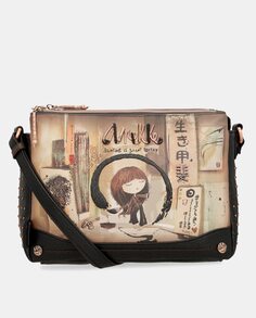 Большая сумка через плечо с фантазийным принтом и застежкой-молнией Anekke, мультиколор