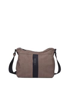 Женская сумка через плечо серо-коричневого цвета на молнии Kcb