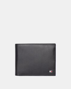 Черный кожаный кошелек с внутренним отделением для карточек Tommy Hilfiger, черный