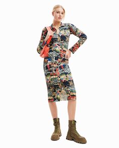 Платье миди с гобеленом. Дизайн М. Кристиана Лакруа Desigual, бежевый