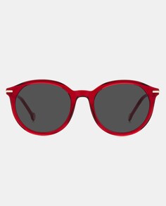 Круглые женские солнцезащитные очки из ацетата красного цвета Carolina Herrera, красный