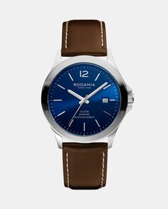 Verbier R17003 Коричневые кожаные мужские часы Rodania, коричневый