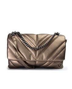 Женская сумка через плечо Manhattan коричневого цвета металлик с магнитной застежкой Vienty, коричневый