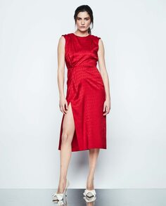 Жаккардовое платье миди без рукавов &amp; Me Unlimited, красный