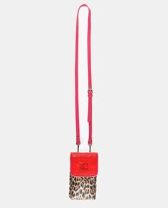 Сумка для мобильного телефона с двухцветным животным принтом красного и коричневого цветов Lola Casademunt, мультиколор