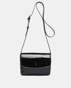 Миниатюрная черная сумка через плечо с клапаном и выгравированным логотипом Abbacino, черный