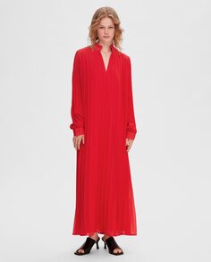 Длинное женское платье Selected Femme, красный