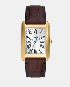 Carraway FS6011 Коричневые кожаные мужские часы Fossil, темно коричневый