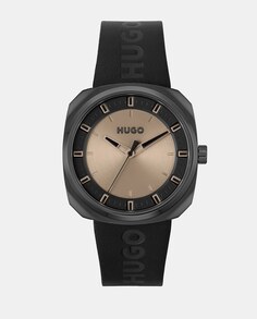 Часы мужские Shirll 1530308 черные кожаные Hugo, черный