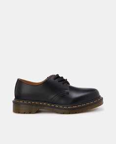 Туфли унисекс на шнуровке из черной кожи с желтой строчкой Dr. Martens, черный