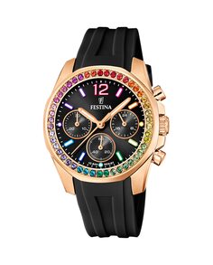 F20611/3 Женские часы Boyfriend из черной резины Festina, черный