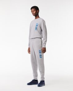 Спортивные брюки с культовым принтом Lacoste, серый