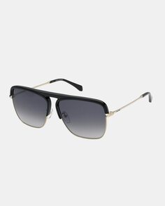 Солнцезащитные очки унисекс в металлической оправе черного цвета Zadig &amp; Voltaire, черный