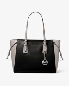 Черная кожаная большая сумка на плечо Voyager Michael Michael Kors, черный