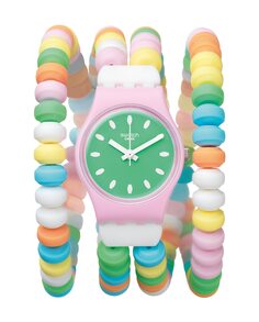 Часы Caramellissima S с розовым пластиковым ремешком Swatch, розовый