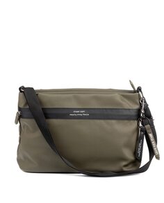 Женская сумка через плечо из экокожи цвета хаки Stamp