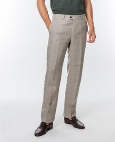 Обычные мужские классические брюки светло-бежевого цвета Wickett Jones, бежевый