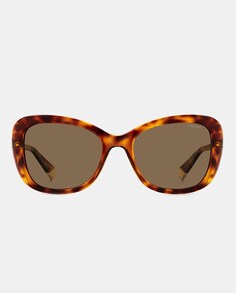 Овальные женские солнцезащитные очки Havana с поляризационными линзами Polaroid, коричневый
