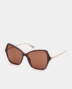 Солнцезащитные очки-бабочки Havana с металлическими дужками MAX&amp;Co., коричневый Max&Co