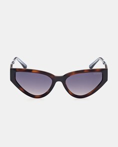 Солнцезащитные очки «кошачий глаз» Havana с контрастными дужками Guess, коричневый
