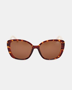 Прямоугольные женские солнцезащитные очки цвета гаваны с поляризационными линзами Skechers, коричневый
