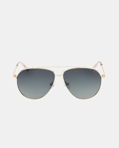 Солнцезащитные очки-авиаторы унисекс из золотистого металла с поляризационными линзами Skechers, золотой