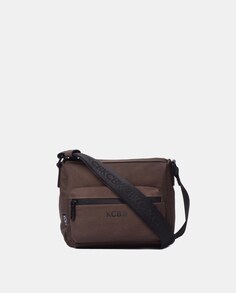 Маленькая темно-коричневая сумка через плечо с передним карманом Kcb, темно коричневый