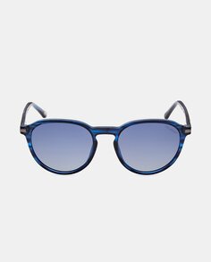 Круглые мужские солнцезащитные очки синего цвета с поляризационными линзами Skechers, синий