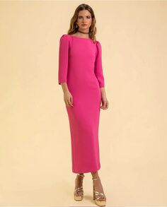Длинное платье с рукавами и открытой спиной The-Are, розовый
