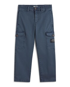 Брюки-карго для мальчика с боковыми карманами и застежкой на пуговицы на талии Ecoalf, синий