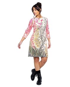 Платье с принтом, рукавами 3/4 и вышивкой пайетками Mamatayoe, мультиколор