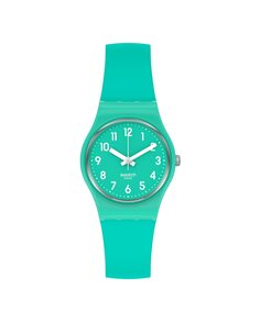 Назад к часам в мятном цвете с синим силиконовым ремешком Swatch, синий
