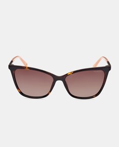Женские солнцезащитные очки «кошачий глаз» гаванского цвета с поляризационными линзами Skechers, темно коричневый
