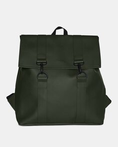 Темно-зеленый водостойкий рюкзак-сумка Msn с клапаном Rains, темно-зеленый