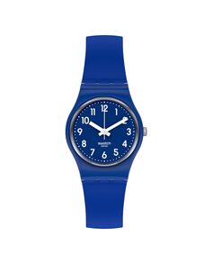 Часы Back to blueberry для девочек с синим силиконовым ремешком Swatch, синий