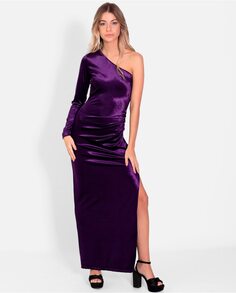 Длинное бархатное платье асимметричного кроя The-Are, фиолетовый
