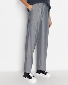 Женские брюки с микрорисунком с вытачками Armani Exchange, серый
