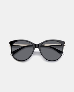 Черные овальные женские солнцезащитные очки с поляризационными линзами Polaroid, черный