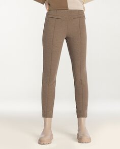 Женские узкие брюки из однотонной ткани Naulover, светло-коричневый