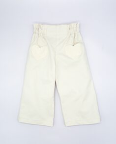 Хлопковые брюки для девочки цвета экрю Fina Ejerique