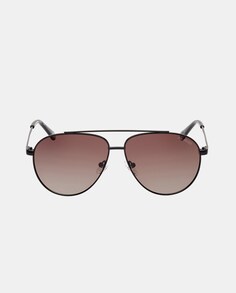 Черные металлические солнцезащитные очки-авиаторы унисекс с поляризационными линзами Skechers, черный