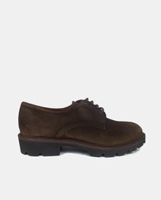 Мужские замшевые туфли на шнуровке с зубчатой ​​подошвой Roberto Ley, темно коричневый