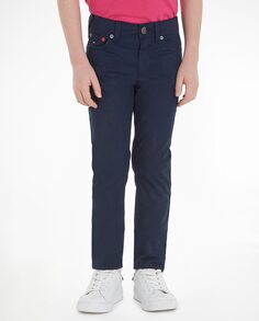 Узкие брюки с пятью карманами для мальчика Tommy Hilfiger, синий