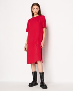 Платье-футболка с короткими рукавами Armani Exchange, красный