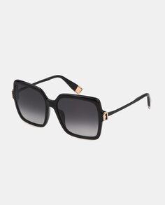 Большие женские солнцезащитные очки черного цвета из ацетата и металла Furla, черный