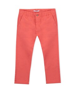Саржевые хлопковые брюки-чиносы для мальчиков KNOT, коралловый