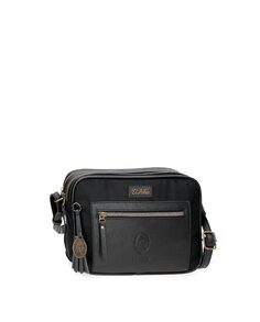 Женская сумка через плечо на двойной молнии черного цвета El Potro, черный