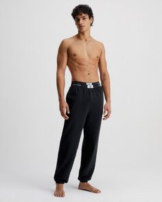 Мужские однотонные спортивные брюки Calvin Klein, черный